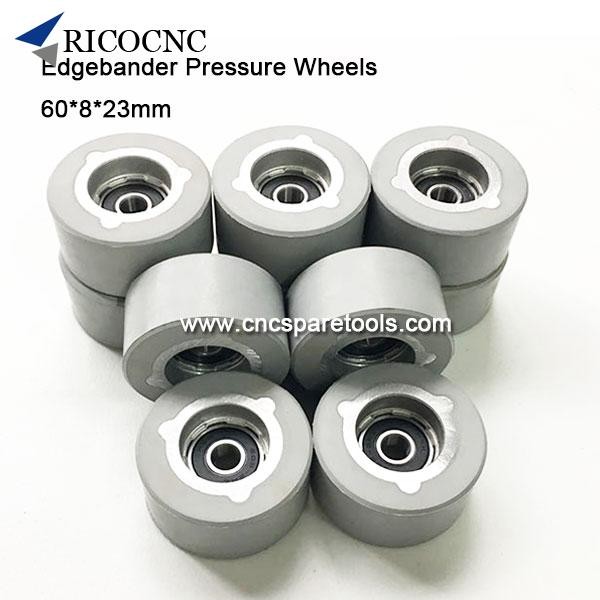 China 60x8x23mm Edgebander Rubber Pressure Roller Wheels for woodworking Edge Banding Machine on sale