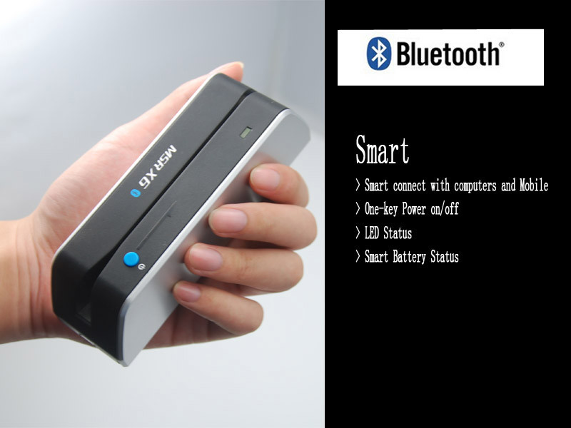 MSRX6BT Wireless Bluetooth Smallest Credit Card Reader Writer Encoder MSR206