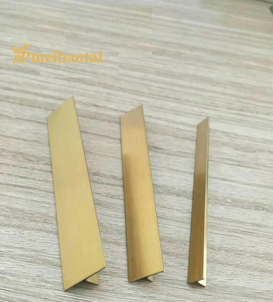 China Golden Coated Stainless Steel Tile Trim POSCO Material T Shape on sale
