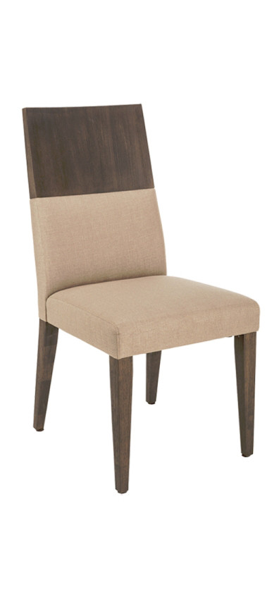 Best Comfortable High Back Armless Leather Chair For Restaurant Walnut / Ebony Veneer wholesale
