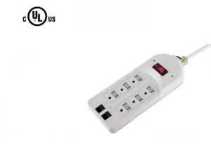 China Commercial 6 Way Electrical Power Strip With 2 Ethernet Heavy Duty Extension Cord on sale