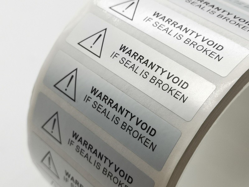 China Matte Silver Polyester Proof Tamper Evident Void Security Seal Label Sticker on sale