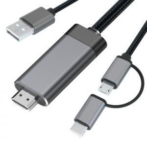 China 2 In 1 1080p Micro Hdmi Cable Aluminum Hdmi To Usb C Cord on sale