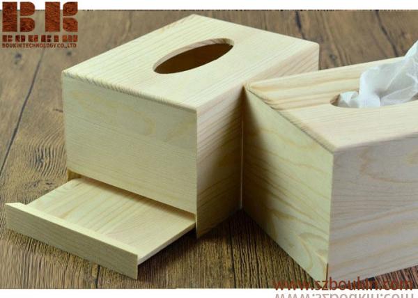 Cheap Eco-friendly unfinished Rectangle wooden napkin box napkin container tissue organizer for sale