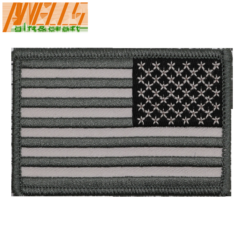 China American Flag Patch Reverse USA Uniform Flag Patch Left Facing 3 Wide Flag Sew Iron on Embroidery Patch for sale