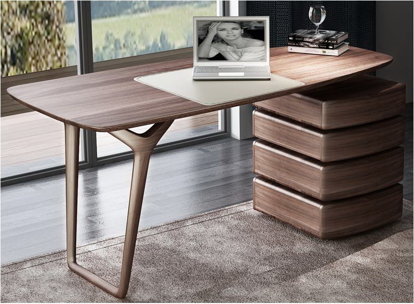 American Dark Walnut Wood Furniture Nordic design of Writing Desk Reading table in Home Study room Office Furniture