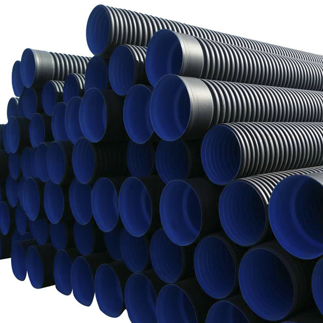 China HDPE Double-wall corrugated pipe for water drainage DWC underground pipe Size 200mm to 800mm on sale