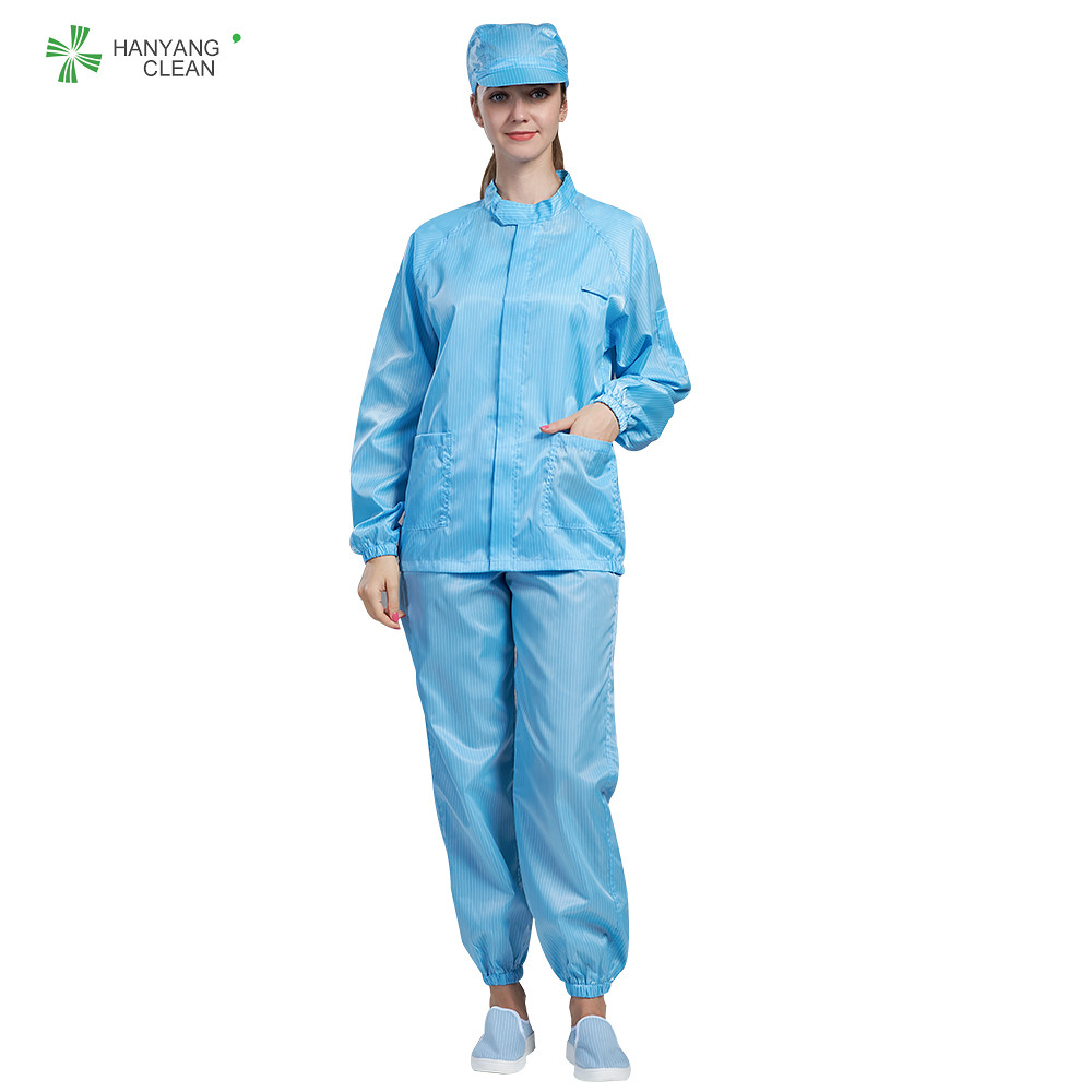 Best Blue Lightweight Polyster ESD Anti Static Jacket Ant Pants For Electronic Industry wholesale