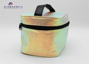 Best Flashing Gold Leather Cosmetic Bag Eye Catching Customized Lady Handbag wholesale