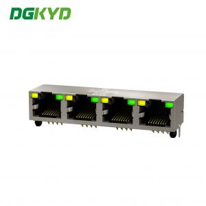 China RJ45 connector four port without filter 8P8C connector network socket DGKYD561488AB1A1DY1022 on sale