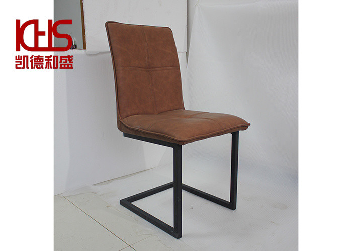 China Office European Backrest Modern Leather Dining Chairs With Stainless Steel Legs on sale
