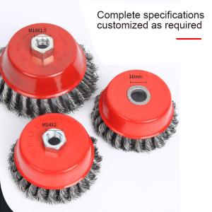 China Twisted Knot Steel Wire Cup Industrial Rotary Brushes Used To Cleaning on sale