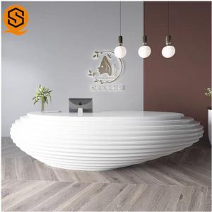 China No bubbles Curved Oval Reception Desk Airport Reception Area Desk on sale