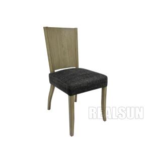Best Custom Solid Wood Hotel Bedroom Furniture Dining Room Chairs Grey Linen Fabric wholesale
