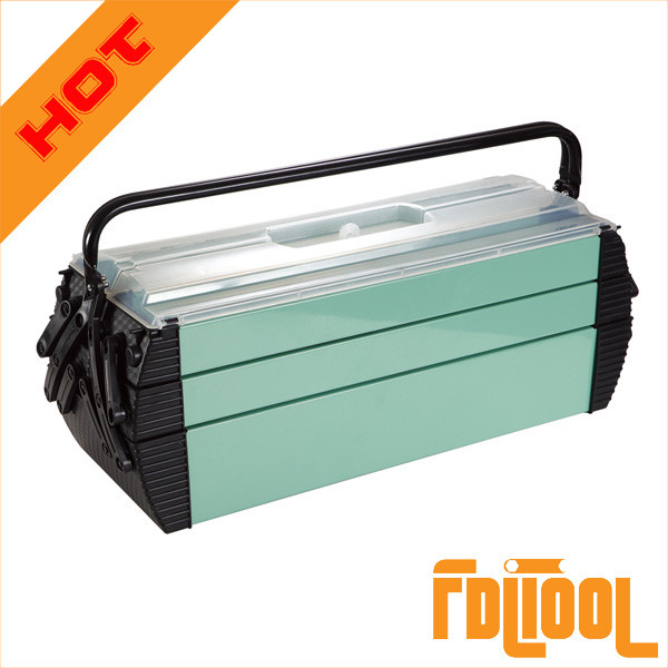 China 20-Inch Three layer Plastic Iron Tool Box With Light Green on sale