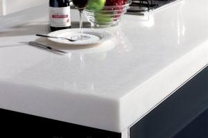 China Pure White Nano Artificial Stone Kitchen Countertops on sale