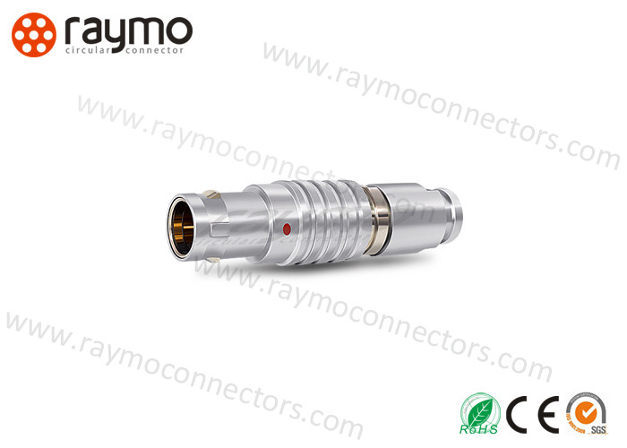 China Circular IP50 Plastic Push Pull Connectors Natural Chrome Plated on sale