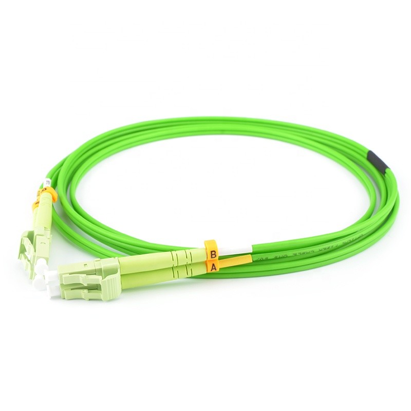 China LC To LC Fiber Optic Patch Cables 100Gb Duplex Multimode 50/125 OM5 Premium LSZH on sale