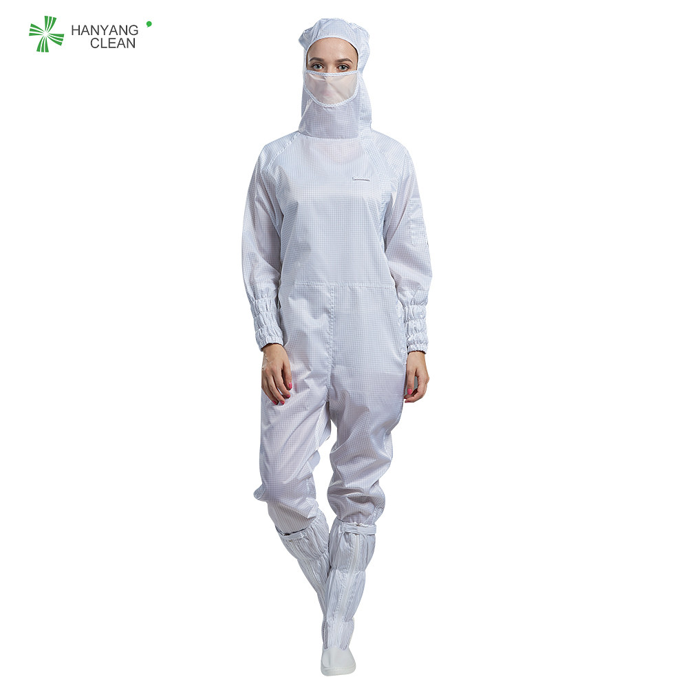 Best Side Open Hooded Class 100 Clean Room Garments With Mask For Food Industry wholesale