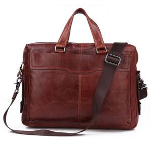 China Men's Classic Vintage Leather Chocolate Hand Tiny Laptop Bag Briefcase Messenger BAG on sale