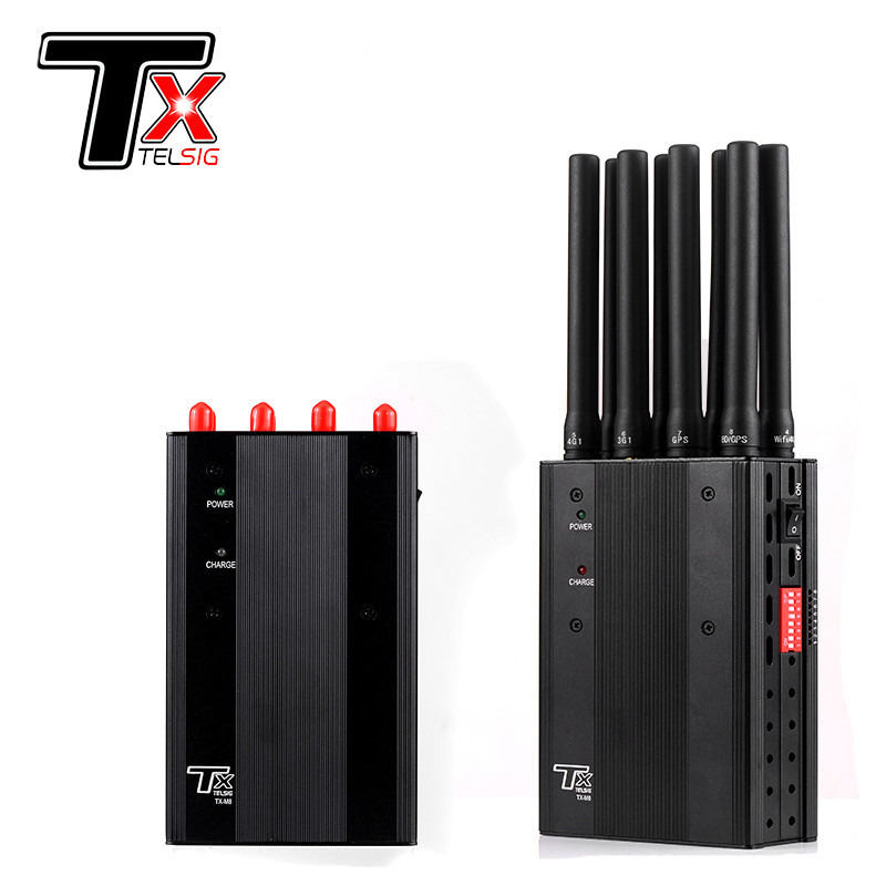 Cheap Cell Phone Portable Cell Phone Signal Jammer Handheld 8 Antenna For GSM / 3G / 4G for sale