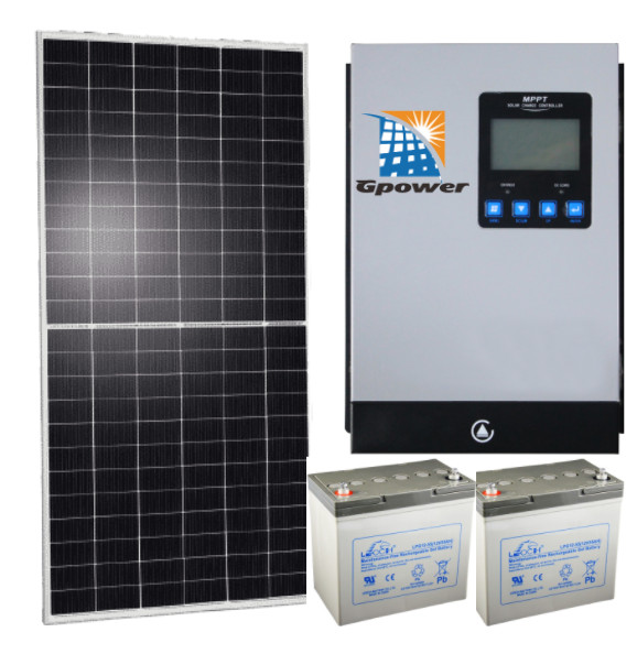 China 110VAC 8000Watt Hybrid Grid Solar System With Batteries Bank on sale