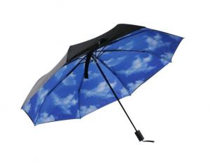 Double Canopy Collapsible Patio Umbrella Sky Blue Color High Density Fabric