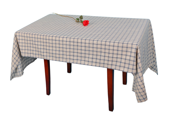 Best Blue Linen Checkered Table Cloth Durable Machine Washing Or Hand Washing wholesale