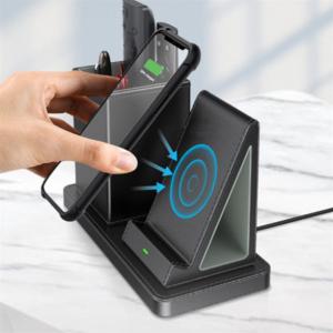 China OEM Washable Wireless Charging Pen Holder , 10W Desk Organizer With Wireless Charger on sale