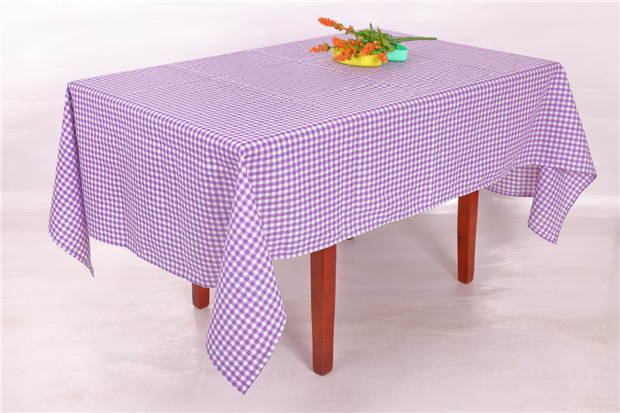 Best Elegant Style Purple And White Checkered Table Cloth 54x72 72x108 Inch wholesale