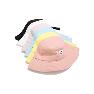 China 7cm Long Brim Pink Fisherman Bucket Hat With Plastic Hook Loop on sale