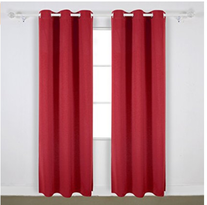 Best Bright Red Modern Window Curtains With 100 Percents Polyester Shading Fabric wholesale