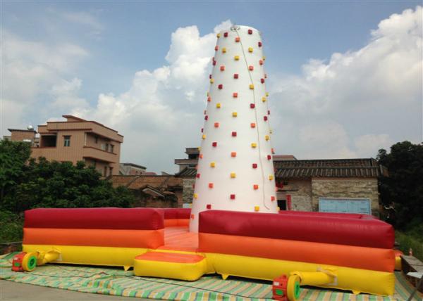 Cheap Children Inflatable Climbing Mountain 9 X 9 X 8m white inflatable rock climbing wall with fence around for sale