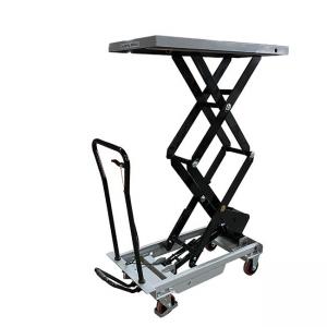 China Hot Sales Mobile 800Kg Payload Capacity Platform 1010mm * 520mm Manual Scissor Lifter Tables Max Height 1410mm on sale