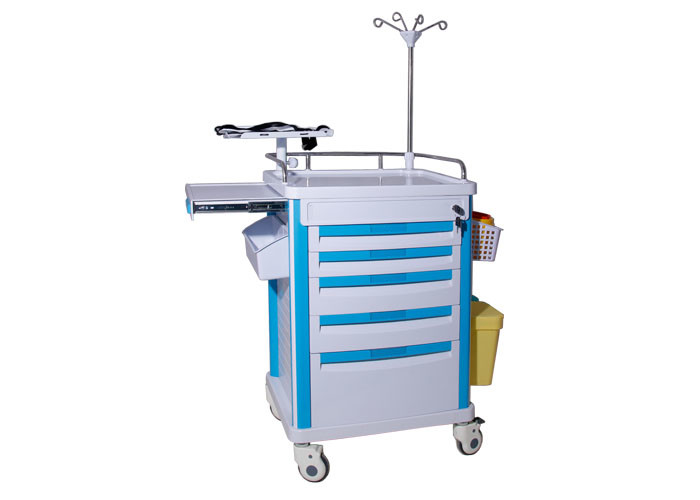 China Mobile Emergency Cart , Hospital Ward Crash Trolley With Drawers on sale