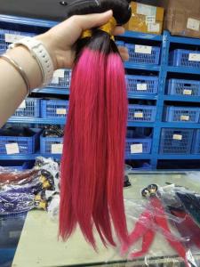 China Human hair 2 T color omber hair virgin straight and wave omber wigs and weft 8A hair extension on sale