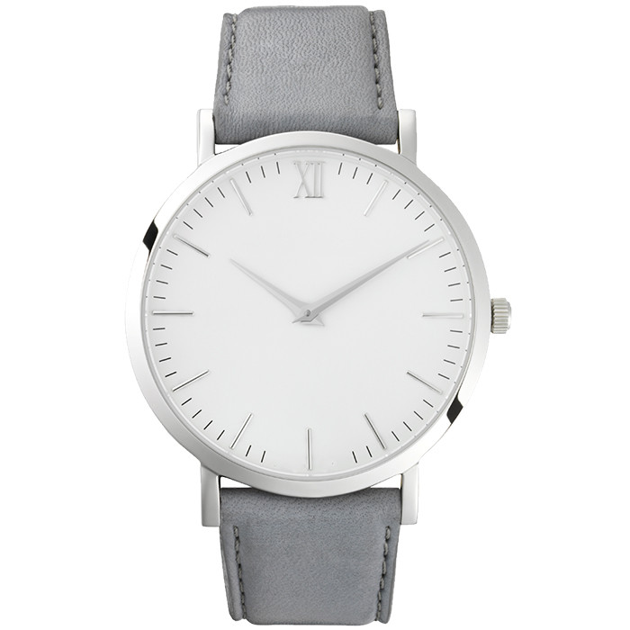 China Light grey leather strap sapphire crystal japan movt wrist watch for men on sale