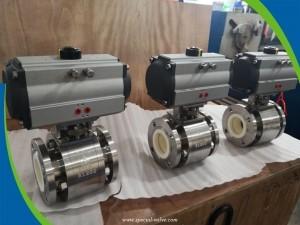 Cheap Ceramic Lined Pneumatic Ball Valve Medium Pressure Clamp Connection for sale