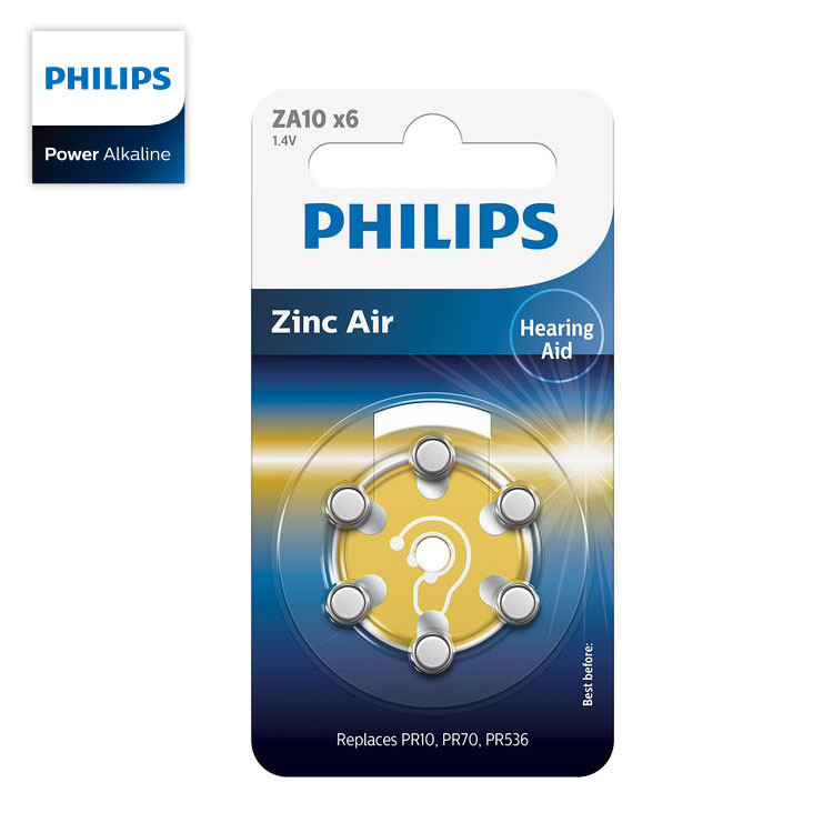 Hearing Aids Silver Button Battery Philips ZA13B6A/97 Zinc Air Button Cell