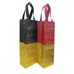 China Biodegradable Non Woven Wine Bags Foldable Non Woven Wine Bottle Bags 60gsm on sale