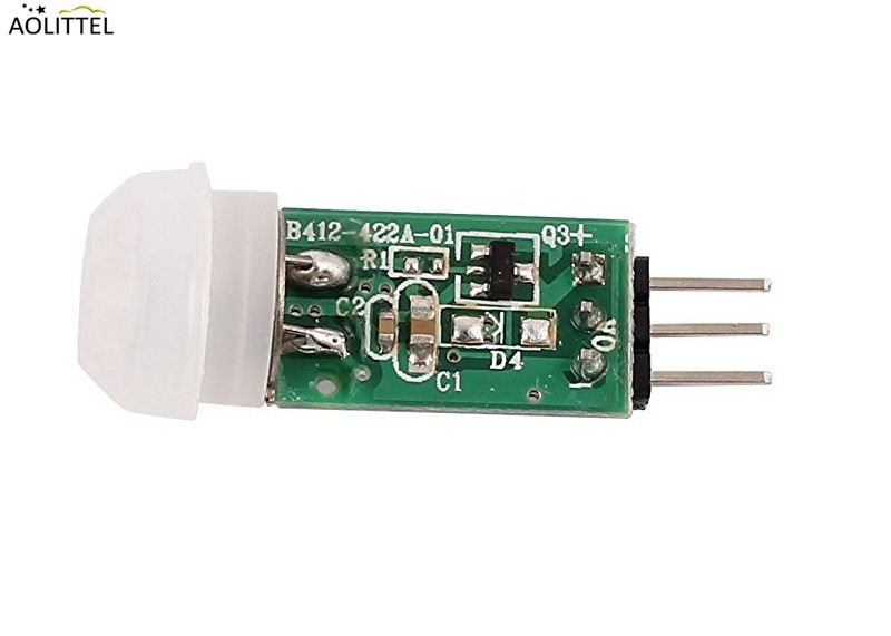 China 3m-5m Miniature Controller PIR Dectector Module Passive Infrared Motion Sensor SB412 With Fresnel lens PCB Resistor on sale