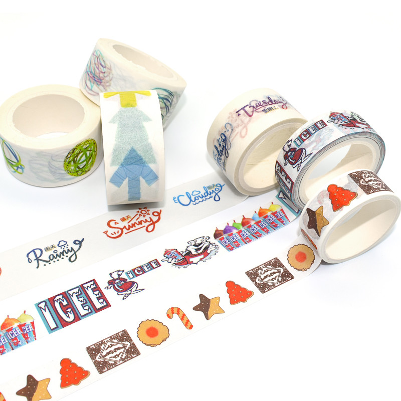 Cheap Colorful Writable China Custom Design Waterproof Washi Paper Tape Colored Masking Tape for sale