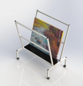 China V - Shape Metal Oil Painting Frame Office Display Shelves Arts Bin Storage Stand on sale