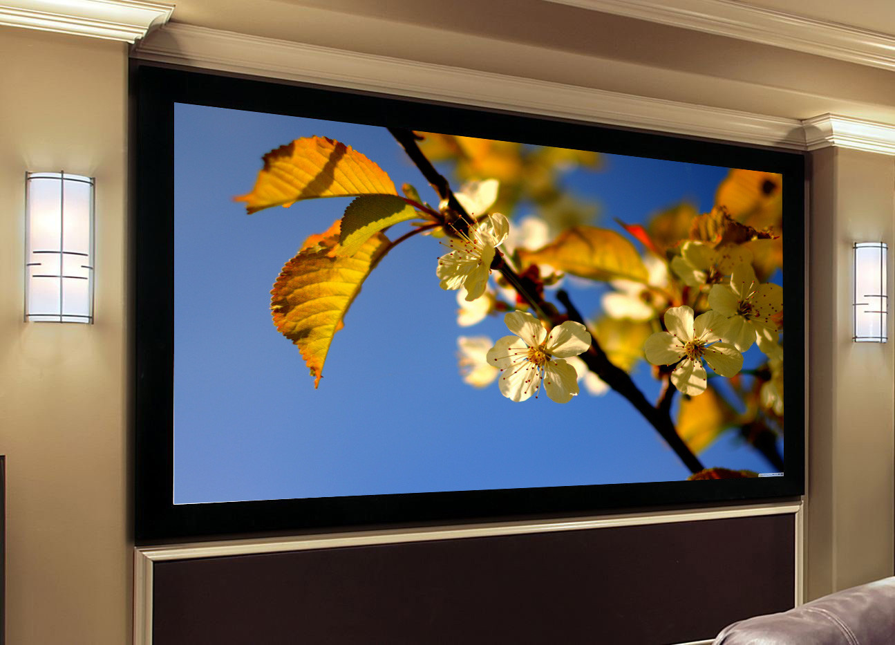 China 84 projection screen ,  Fixed Frame Projection Screen With Black Aluminum Housing on sale