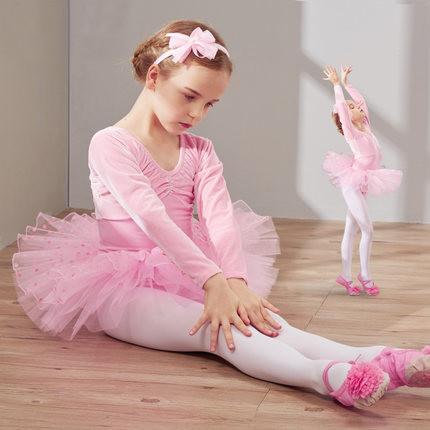 Buy cheap children's dance costumes girls velvet long-sleeved uniforms children's ballet from wholesalers