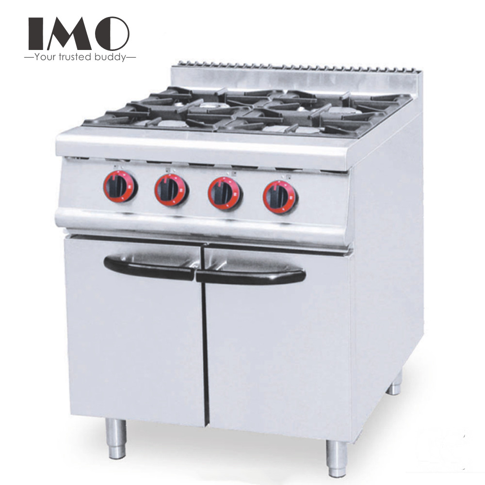 China 2022 Commercial Kitchen Equipment  4 Burner Gas Stove with Cabinet on sale