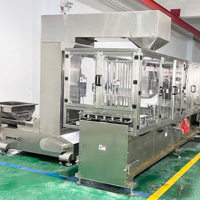 China Aluminum Foil Fruit Granule Tray Filling Equipment 0.5m³/Min Air Consumption on sale