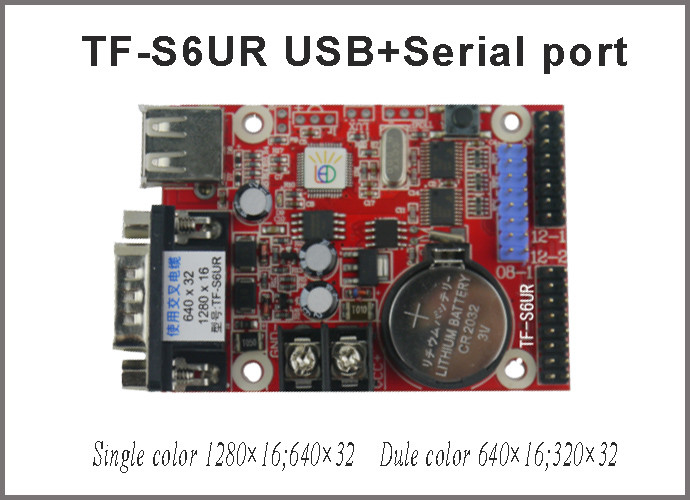 China TF-S6UR USB and serial port single&dual color p10 module support led text display asynchronous led control card on sale