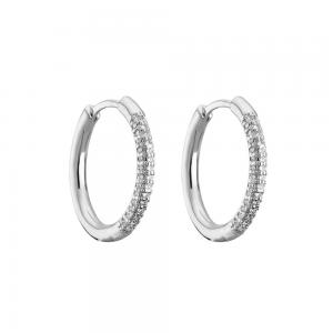 China Crystal 925 Sterling Silver Jewelry Hoop Huggie Earrings Unisex on sale