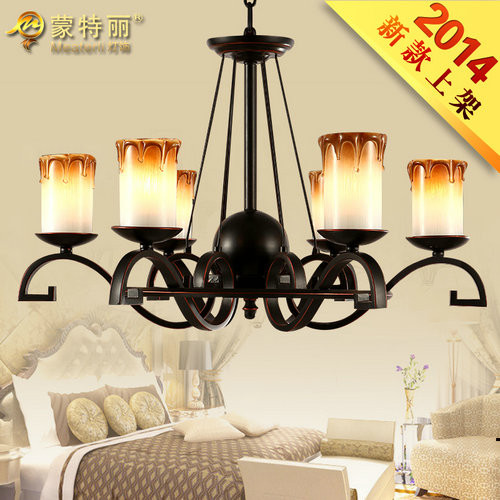 China Villa / Hotel Lobby LED Wrought Iron Ceiling Lights with Shade 50cm Height on sale